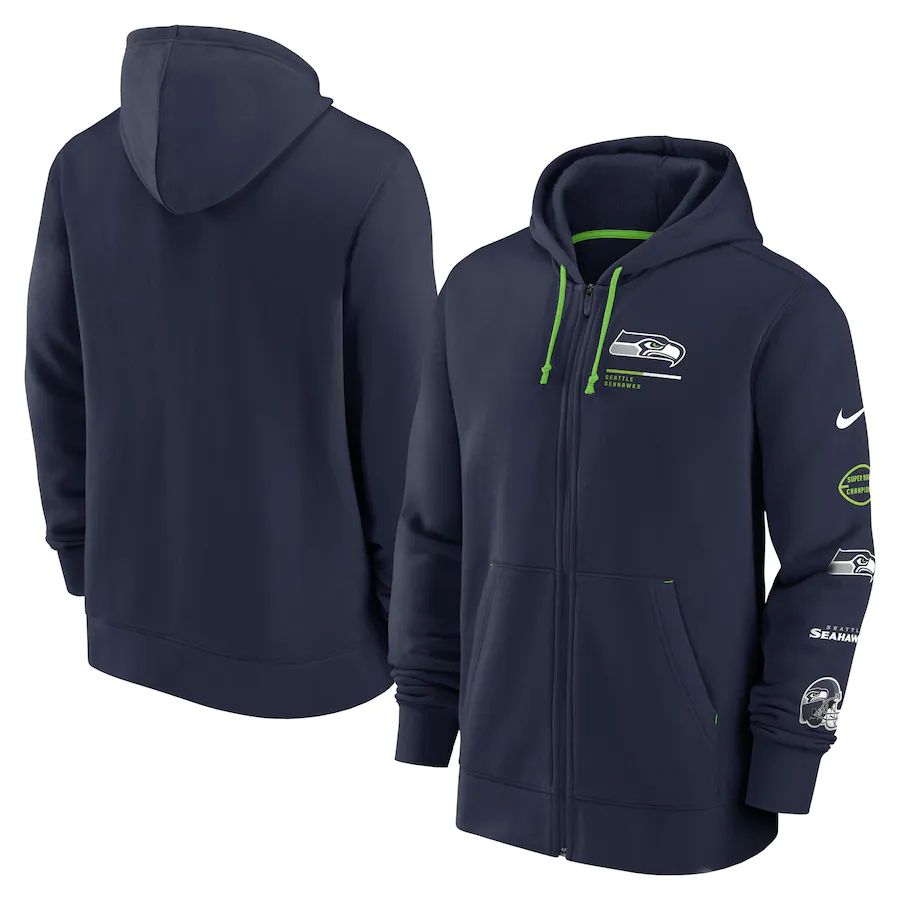 Men Seattle Seahawks nike navy surrey full zip hoodie->indianapolis colts->NFL Jersey